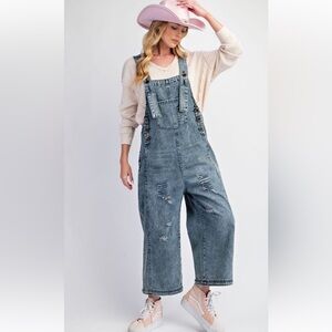 369 ❤️ WASHED DENIM LOOSE FIT OVERALLS